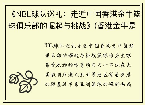 《NBL球队巡礼：走近中国香港金牛篮球俱乐部的崛起与挑战》(香港金牛是什么饮料)